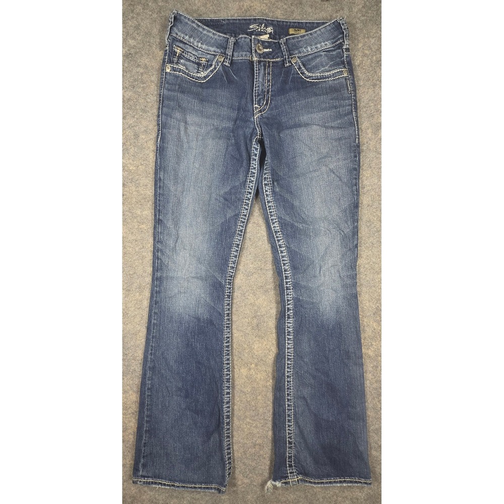 Silver Jeans Co Suki Mid Bootcut Denim Blue Jeans W28 L31.5 Medium Wash